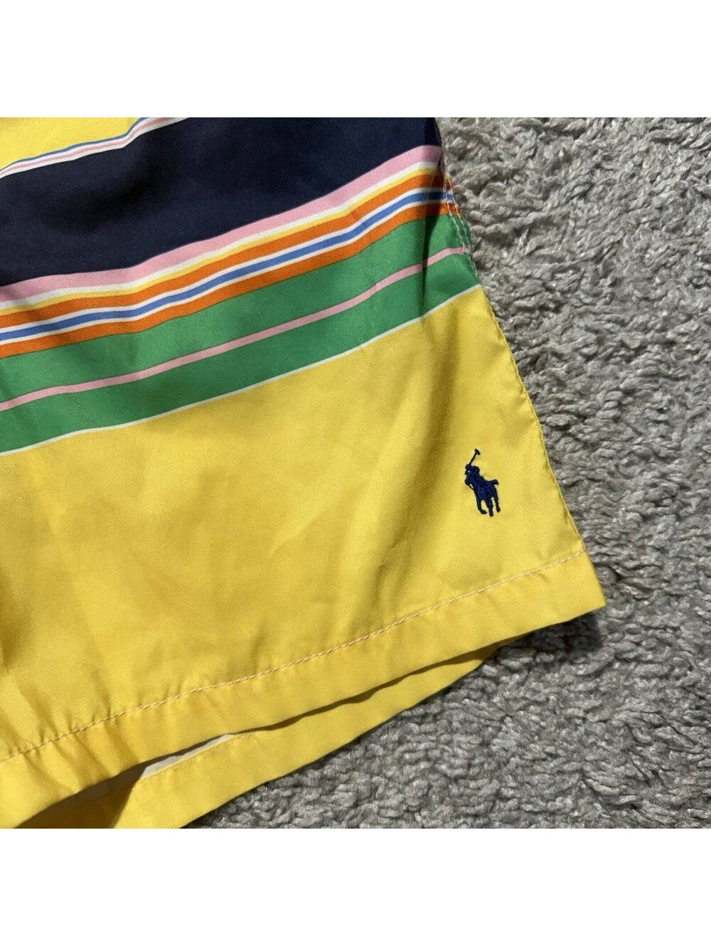 Polo Ralph Lauren Youth Boys Large 14-16 Striped Swim Trunks Lined Drawstring